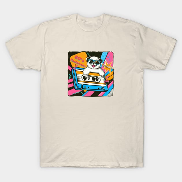 Vintage dog in 80's style T-Shirt by Verbinavision